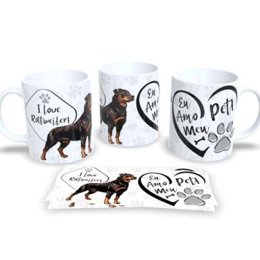 Imagem de Caneca Xícara Cachorro Café Chá Amante de Pets (I love Rottweiler)