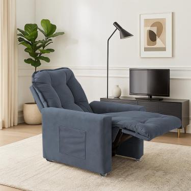 Imagem de Poltrona Cadeira Vitória Papai e Mamãe Com Encosto Macio Para Sala De Descanso Cinza