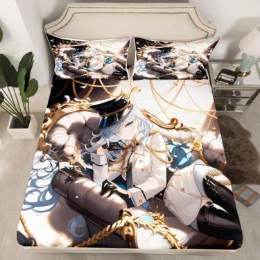 Imagem de Erosebridal Jogo de cama solteiro de anime kawaii, desenho kawaii de anime japonês, mangá, para quarto de meninas, adolescentes e homens, 1 fronha