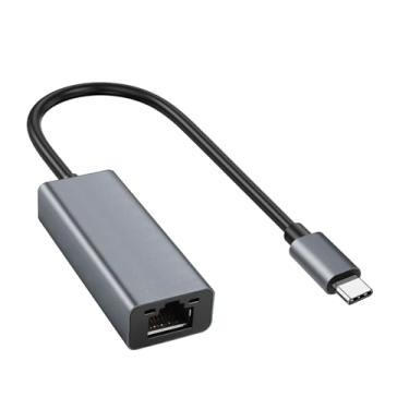 Imagem de Adaptador USB C para Ethernet, adaptador USB-C para RJ45 Gigabit Ethernet, hub de rede portátil de 1 Gigabit, 10/100/1000 Mbps compatível com MacBook Pro/Air, Dell XPS, iPad Pro