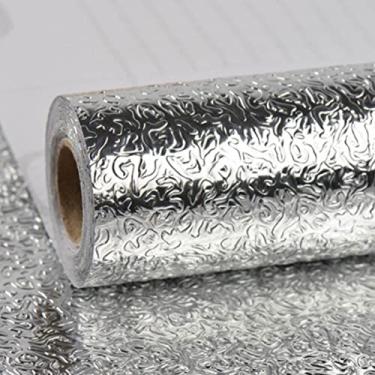 Imagem de Forro Protetor Adesivo para Gavetas Armários Cozinha Bancada Manta Impermeável Alumínio 5metros x 40cm(Relevos)