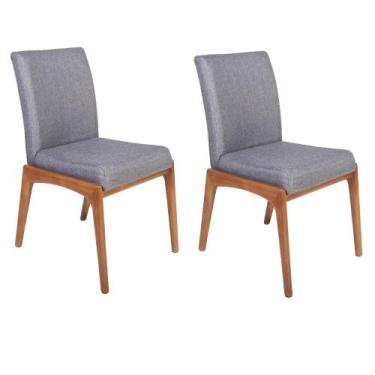 Imagem de Conjunto 2 Cadeiras de Jantar Estofadas Sara Cinza Escuro - Straub Web