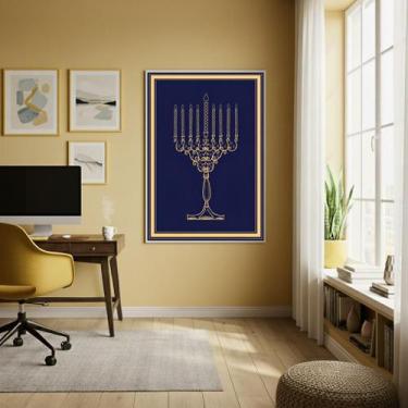 Imagem de Quadro Decorativo Menorá - Símbolo Do Judaísmo - 70X50Cm - Quadros On-
