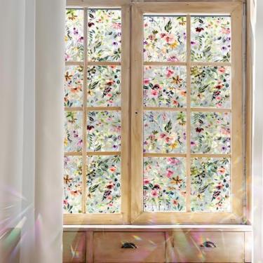 Imagem de JZZNNFEZN Película de privacidade para janela de vitral, 43 cm x 100 cm, protetor solar, adesivos de decalque de vidro arco-íris para porta de cozinha doméstica (SE1090)