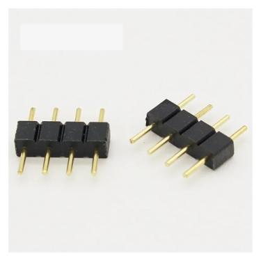 Imagem de VUBBJCRS 10 pçs/lote 4 pinos conector RGB pino adaptador agulha macho tipo duplo 4 pinos, para RGB 5050 3528 fita de LED DIY inserção de luzes