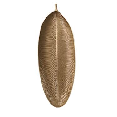 Imagem de Bandeja de servir em formato de folhas douradas, palete de frutas, lanches, mesa, organizador de joias, bandeja