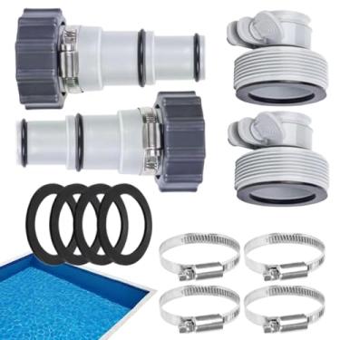 Imagem de Adaptador de mangueira de piscina de 1,25 a 1,5 | Conector de mangueira de piscina de 3,5 a 3,8 cm - Peças de reposição para aquecedor de drenagem, fonte de natação, usuários iniciantes e