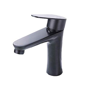 Imagem de Misturador de torneiras de lavatório, torneira misturadora quente e fria, torneira externa, torneira de pia de banheiro, (preto) torneira misturadora de pia de cozinha pequena, compre dois ou mais