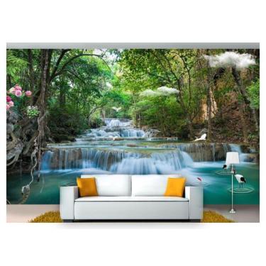 Imagem de Papel De Parede Cachoeiras Animais Pássaros 3D Xch01 3M² - Você Decpra