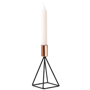 Imagem de Castiçal geométrico de metal dourado para aromaterapia, castiçal de ferro forjado, castiçal, decoração de mesa, acessório de vela