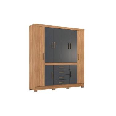 Imagem de Guarda Roupa Casal 8 Portas E 4 Gavetas New Realce Amendola/grafito - Demóbile