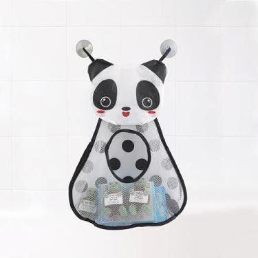 Imagem de Organizador de brinquedos de banho com tema animal de PVC durável - bolsa de armazenamento suspensa com ventosas, design de malha para fácil acesso - perfeito para banheiro
