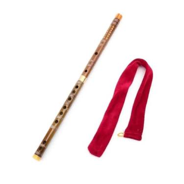 Imagem de Flauta profissional de bambu de madeira com três músicas opcionais Instrumento musical chinês (G)