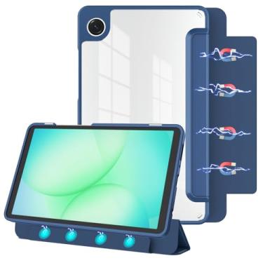 Imagem de E NET-CASE Capa magnética destacável para Samsung Galaxy Tab A11 / Tab A9 de 8,7 polegadas 2025/2023, traseira ultratransparente, à prova de arranhões, fácil de retirar e anexar, hibernar/despertar