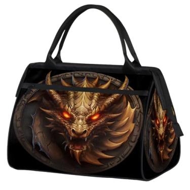 Imagem de Bolsa pequena para o fim de semana para mulheres, homens, animal, libélula, verde, galáxia, dobrável, bolsa de ginástica, bolsa de ginástica, Cor: 2, 15.2*8.3*11.6 inch