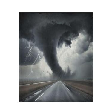 Imagem de ATTX Cobertor de microfibra de veludo com estampa de tornado preto - Cobertor de cama leve ultra macio para sofá, cama, 127 x 152 cm #186