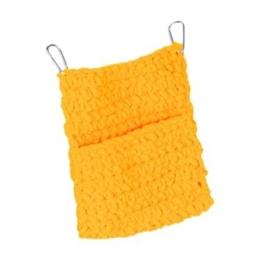 Imagem de MotiveTech Cama suspensa macia para animais de estimação com gancho de metal, rede macia para hamster, chinchila, porquinho-da-índia e furão, Amarelo