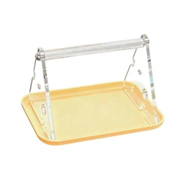 Imagem de Ｂｅｓｇａ Poleiro de mesa para pássaros, suporte para afiar bicos e garras, com bandeja para higiene, ideal para canários, araras, conures e outros pássaros de, Amarelo