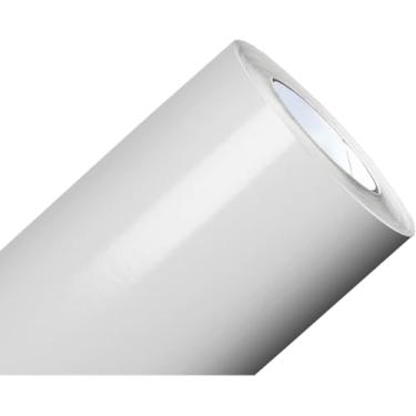 Imagem de Adesivo Vinil Branco Impermeável Lavável P/Envelopamento Móveis Geladeira Fogão Mesa (Branco Brilho, 3m x 50cm)