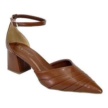 Imagem de Sapato Santinelli Scarpin Salto Bloco 1636-025 Caramelo, Caramelo, 35