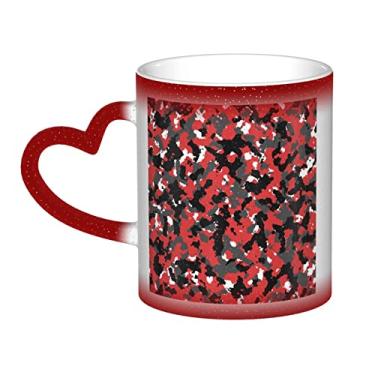 Imagem de Camuflagem Divertida Xícara de Café, Magia Sensível ao Calor, Mudança de Cor, Copo de Cerâmica 12 Oz, Para Café/Chá/Leite/Cacau, Para Adolescentes/Aniversário/Festival/Presentes