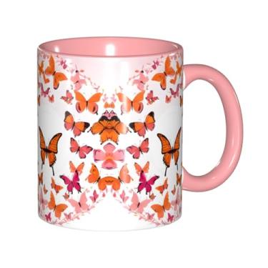 Imagem de Zeraoke Canecas de café criativas com estampa de borboletas, personalizadas, presente para a família, tamanho de 325 ml, unissex