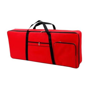 Imagem de menolana 61 Caixa de teclado Teclado Bolsa de teclado com tiras de mochila O saco de gig portátil de piano elétrico portátil 40.16 "x16.54" x1.97 ", Vermelho