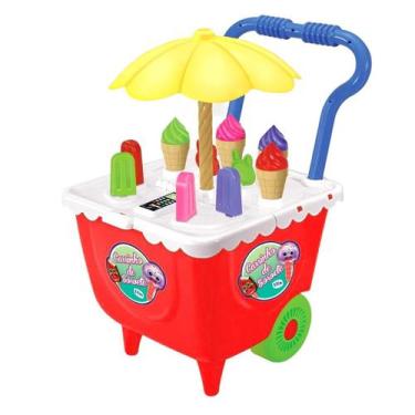 Imagem de Carrinho De Sorvete Faz de Conta 468 - Tilin Brinquedos, Vermelho