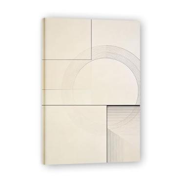 Imagem de Arte em tela minimalista do vasto universo: Serenidade tons neutros grande área em branco para decoração de espaço calmo 19 x 30 cm emoldurada