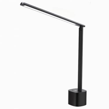 Imagem de Luminária Abajur de Mesa LED Dobrável para Escritório e Estudo/Quarto/Leitura, Toque Sensível, Carregamento USB-C(Preto)