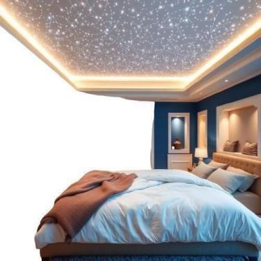 Imagem de Kit Mix Fibra Ótica Estrelado Branco 100 Pontos Iluminação - Brilho In