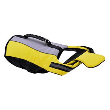 Imagem de Colete Salva-Vidas para Cães com Alça Listras Reflexivas Ajuste Ajustável de Flutuação Nadador Plegável Bolsa Inflável Alto Flutuabilidade Cintas Rápido Fivela Liberação Rápida Painel Espuma na Gargan