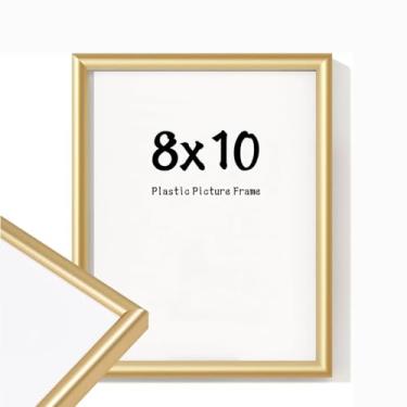 Imagem de YCCXBW Porta-retrato 20 x 25 coberta por acrílico para montagem em mesa e parede (plástico, dourado, 20 x 25 cm)