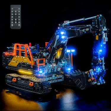 Imagem de LocoLee Kit de luz compatível com escavadeira híbrida Lego 42215 Volvo EC500 – sem modelo apenas luz, acessórios de iluminação LED compatíveis com escavadeira Lego Technic (versão RC)