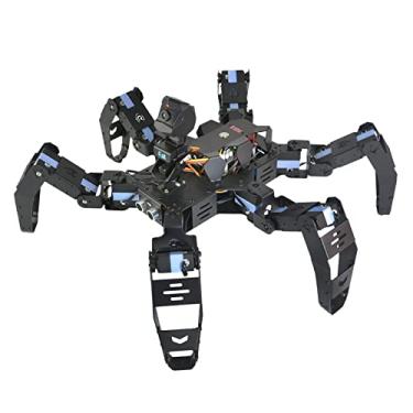 Imagem de XiaoR Geek Kit de robô Hexapod para Raspberry Pi 5, kit de robô AI programável Walking Spider, reconhecimento de rosto/código QR/cor, sensor ultrassônico, câmera HD, servo de metal 18 DOF