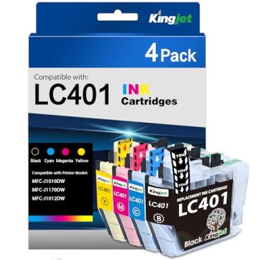 Imagem de LC401 cartuchos de tinta de substituição para Brother LC401 cartuchos de tinta LC 401 compatíveis com cartuchos de tinta LC401 para impressora Brother MFC-J1010DW MFC-J1170DW MFC-J1012DW, 4PK(preto