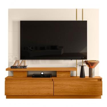 Imagem de Home Theater Para Tv 75 Polegadas Com 2 Gavetas New ártemis Cinamomo Off White