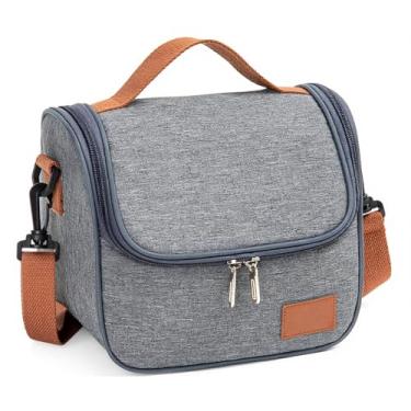 Imagem de Bolsa Térmica Moderna, Lancheira com Alça Ajustável para Marmita, 3 Cores Disponíveis, Material Resistente em Poliéster, Ideal para Trabalho, Escola e Passeios (Cinza)