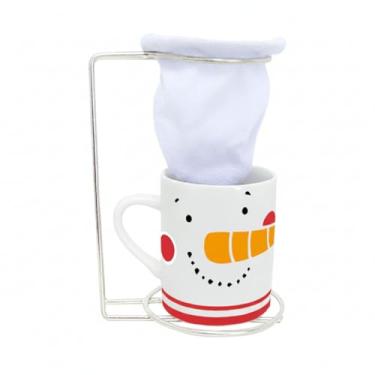 Imagem de Caneca de Porcelana com Coador Natal Mágico – Café Fresco no Filtro + Suporte Metálico – Porcelana Resistente – Refil de Algodão – Ideal para Presentear e Criar Ritual de Café Artesanal