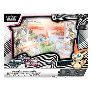 Imagem de Box Pokémon EV10.5 Fogo Branco e Raio Preto Victini com 39 Cartas 10029 35909 - Copag