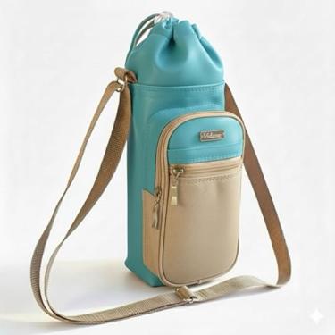 Imagem de Bolsa Térmica (TIFFANY COM BEGE) GALANTE para Garrafa de 2 LITROS em Couro Sintético - Coleção Cores VERÃO 2026