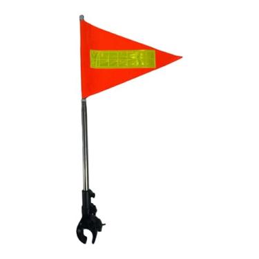 Imagem de Aymzbd Conjunto de Mastro Telescópico para Carrinho de Golfe, Universal para Uso Externo, com Faixas Refletoras para Veículos Elétricos, Bicicletas, Motocicl, Tampo Redondo 20x30cm