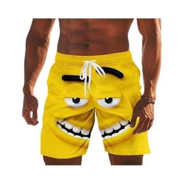 Imagem de Shorts De Banho Masculinos De Secagem Rápida Com Estampa 3D, Gráfico D