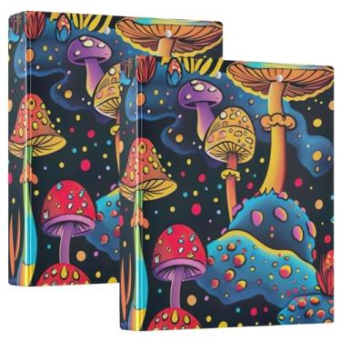 Imagem de Pasta para prancheta de cogumelos psicodélicos com três argolas com pasta de arquivo para área de transferência de perfil para material escolar e de escritório, 1 pacote