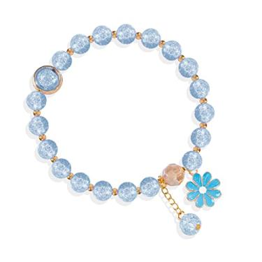 Imagem de Long tiantian Pulseira de casal que brilha no escuro combinando casal coração, lua, estrela, gato, berloque, pulseiras com contas para presentes de namorado e namorada, Cristal, outro