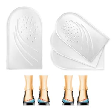 Imagem de 3 camadas de inserção de salto ajustável para correção de pronação de supinação, silicone adesivo medial lateral ortopédico, palmilhas ortopédicas para comprimento da perna, discrepâncias, pernas de