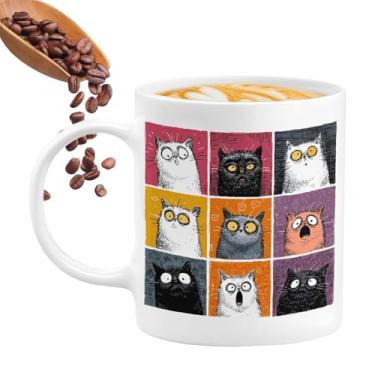 Imagem de Caneca de Gato para Café - Artigo para Bebidas em Cerâmica com Antiderrapante - Chávena De Café Divertida Para Bebidas | Para Chá Água Leite Quentes Frias Amigos Crianças Mulheres Homens