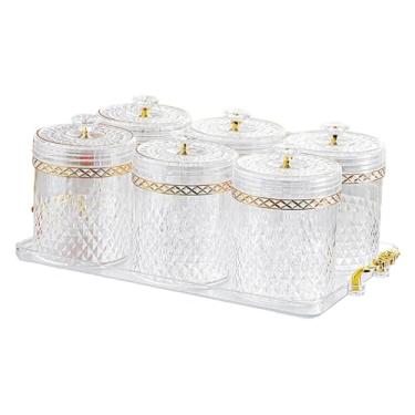 Imagem de Generic Organizador de Alimentos em Pote, Pote para Temperos, Lata para Grãos de Café com Bandeja, Tampa Hermética e Multifuncional, Ideal para, Claro