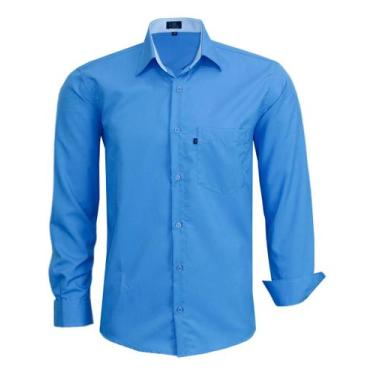 Imagem de Camisa Social Manga Longa Com Bolso Lbl Lisa Poliéster 3039, Branco, 6