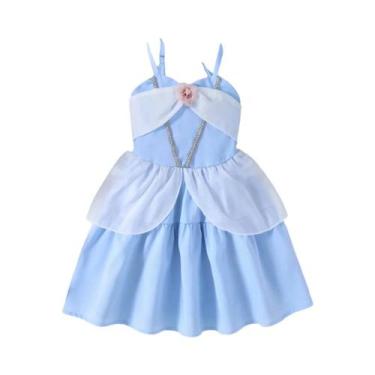 Imagem de Vestido De Princesa Para Meninas Moana Branca Neve Anna Barbie Bell Fa